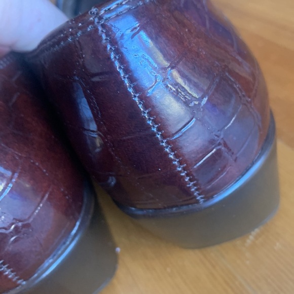 Aerosoles Final Exam Brown Slip On Croc Embossed Wedge Loafer Shoes - Picture 6 of 17